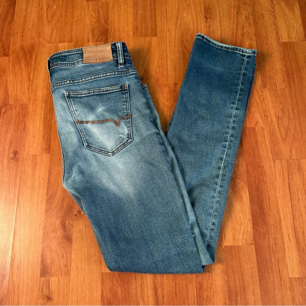VÉLEZ Denim Semi Fitted Ripped Jeans